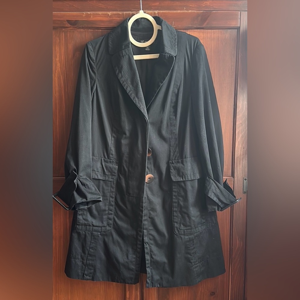 INC International Concepts Black Trench Coat